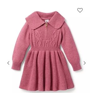 Cable Knit Half-Zip Sweater Dress